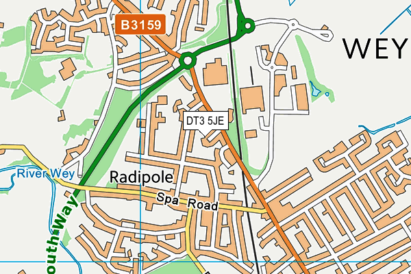 DT3 5JE map - OS VectorMap District (Ordnance Survey)