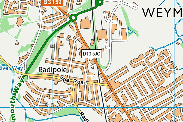 DT3 5JG map - OS VectorMap District (Ordnance Survey)