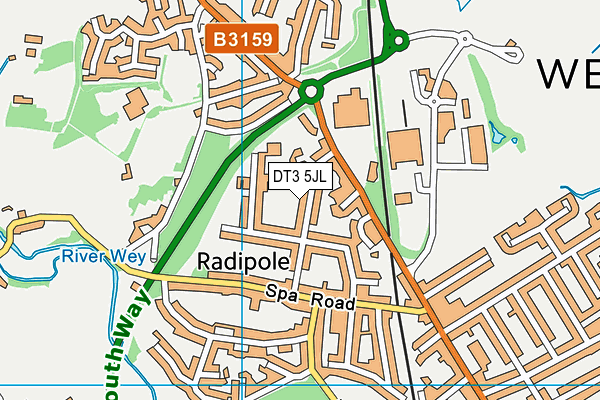 DT3 5JL map - OS VectorMap District (Ordnance Survey)