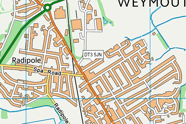 DT3 5JN map - OS VectorMap District (Ordnance Survey)