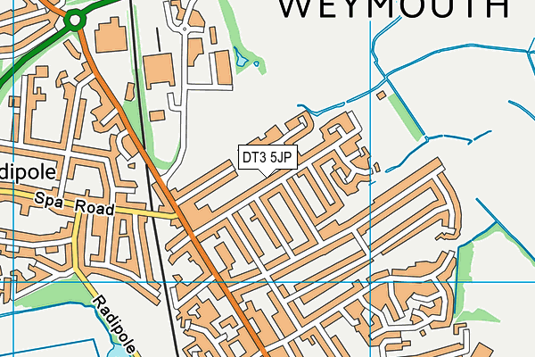 DT3 5JP map - OS VectorMap District (Ordnance Survey)