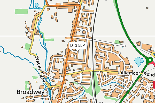 DT3 5LP map - OS VectorMap District (Ordnance Survey)