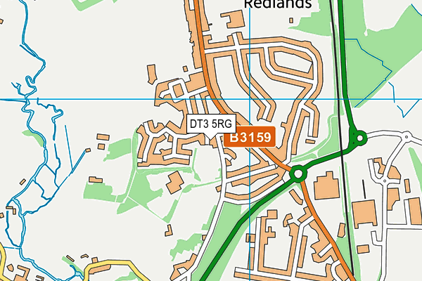 DT3 5RG map - OS VectorMap District (Ordnance Survey)