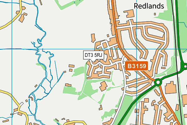 DT3 5RJ map - OS VectorMap District (Ordnance Survey)