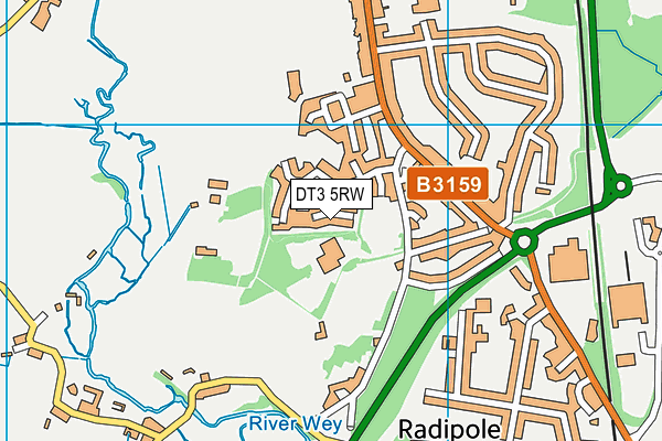 DT3 5RW map - OS VectorMap District (Ordnance Survey)