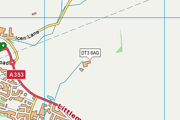 DT3 6AG map - OS VectorMap District (Ordnance Survey)