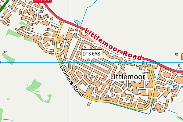 DT3 6AS map - OS VectorMap District (Ordnance Survey)