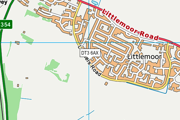 DT3 6AX map - OS VectorMap District (Ordnance Survey)