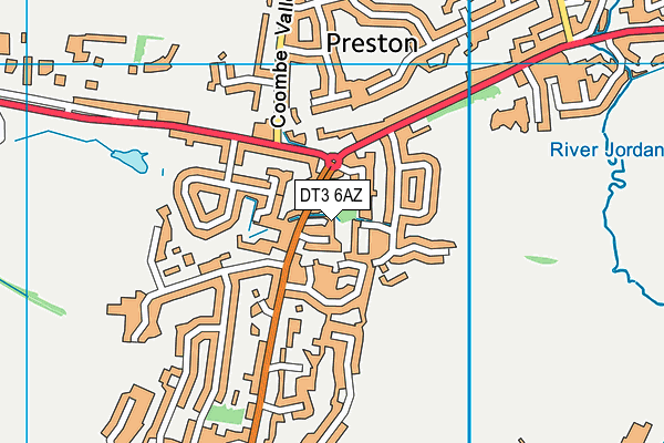 DT3 6AZ map - OS VectorMap District (Ordnance Survey)