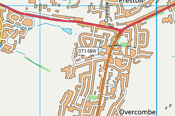 DT3 6BW map - OS VectorMap District (Ordnance Survey)