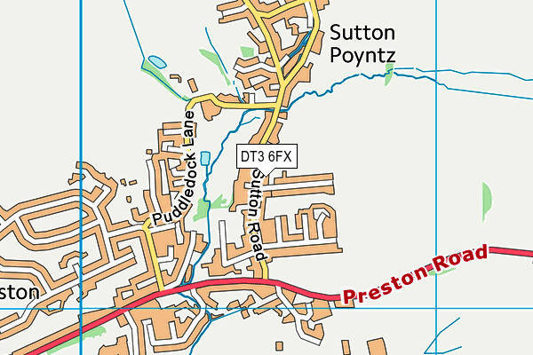 DT3 6FX map - OS VectorMap District (Ordnance Survey)