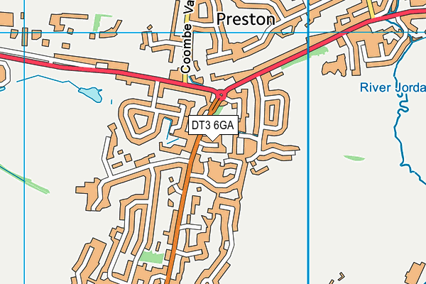 DT3 6GA map - OS VectorMap District (Ordnance Survey)