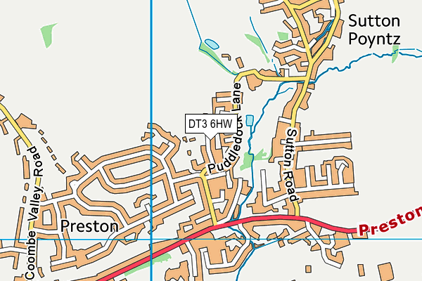 DT3 6HW map - OS VectorMap District (Ordnance Survey)