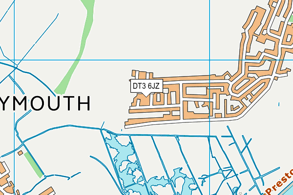 DT3 6JZ map - OS VectorMap District (Ordnance Survey)