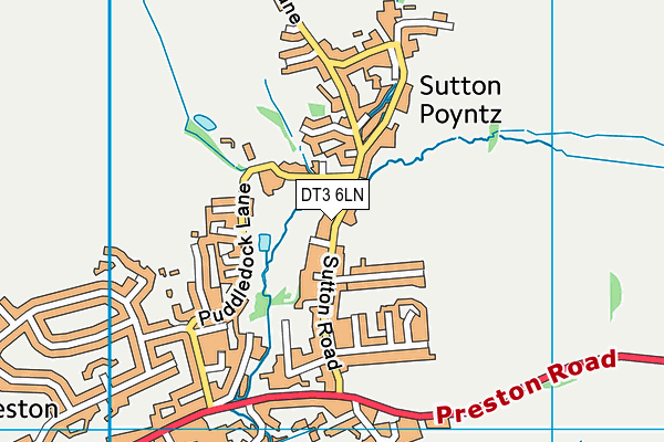 DT3 6LN map - OS VectorMap District (Ordnance Survey)