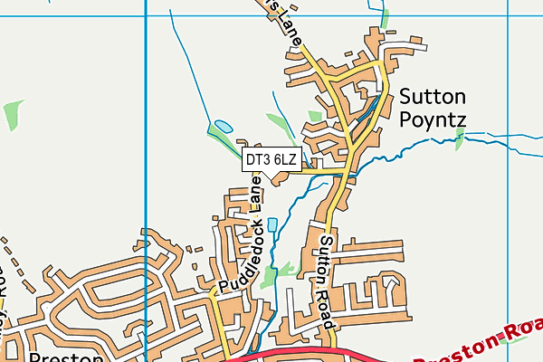 DT3 6LZ map - OS VectorMap District (Ordnance Survey)