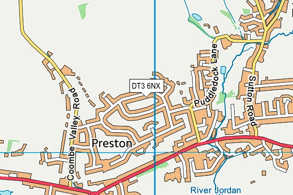 DT3 6NX map - OS VectorMap District (Ordnance Survey)