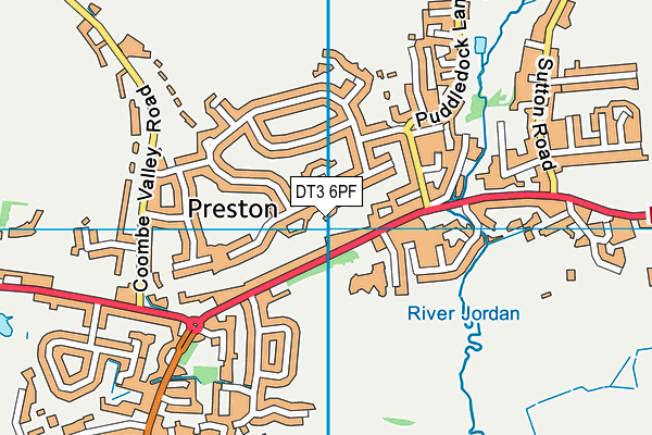 DT3 6PF map - OS VectorMap District (Ordnance Survey)