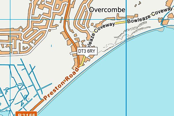 DT3 6RY map - OS VectorMap District (Ordnance Survey)