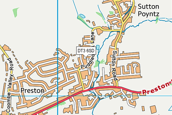 DT3 6SD map - OS VectorMap District (Ordnance Survey)