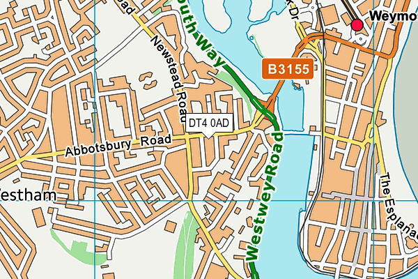 DT4 0AD map - OS VectorMap District (Ordnance Survey)