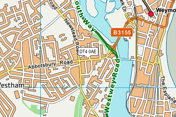 DT4 0AE map - OS VectorMap District (Ordnance Survey)