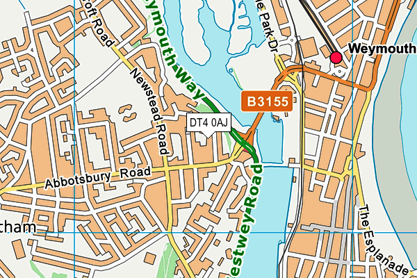 DT4 0AJ map - OS VectorMap District (Ordnance Survey)