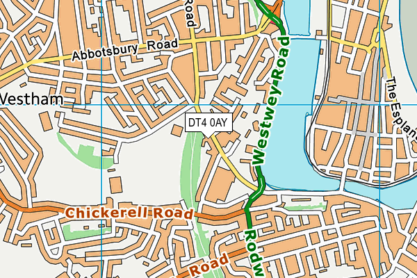 DT4 0AY map - OS VectorMap District (Ordnance Survey)