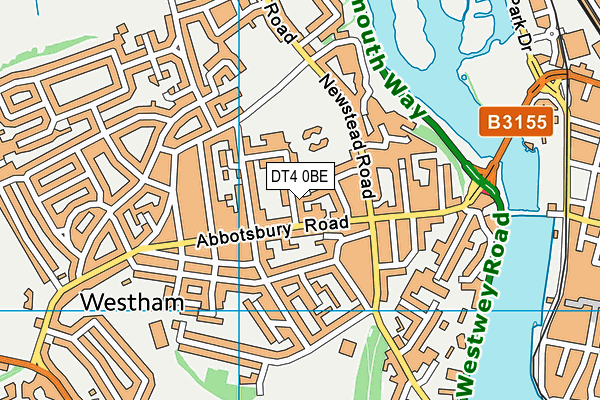 DT4 0BE map - OS VectorMap District (Ordnance Survey)