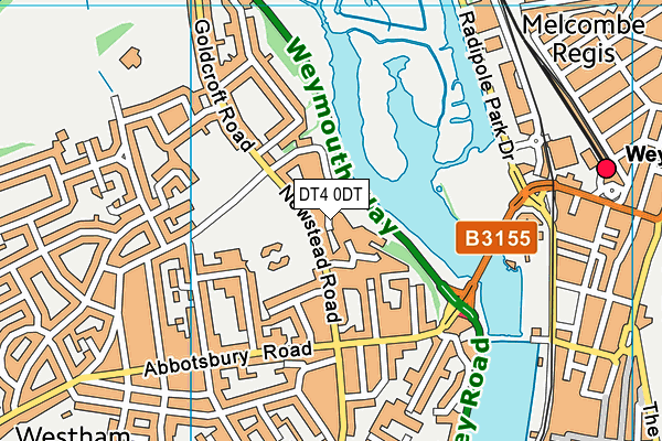 DT4 0DT map - OS VectorMap District (Ordnance Survey)