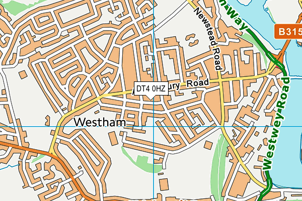 DT4 0HZ map - OS VectorMap District (Ordnance Survey)