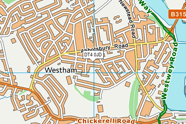 DT4 0JD map - OS VectorMap District (Ordnance Survey)