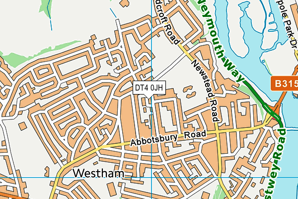DT4 0JH map - OS VectorMap District (Ordnance Survey)