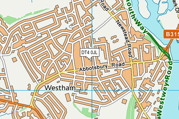 DT4 0JL map - OS VectorMap District (Ordnance Survey)