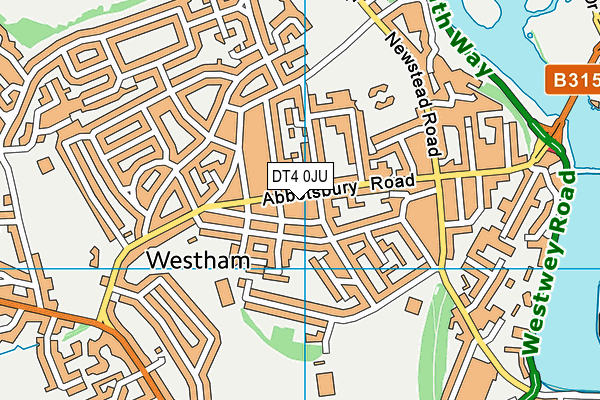 DT4 0JU map - OS VectorMap District (Ordnance Survey)