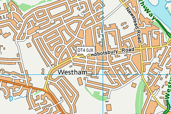 DT4 0JX map - OS VectorMap District (Ordnance Survey)