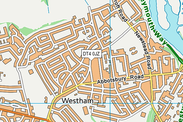 DT4 0JZ map - OS VectorMap District (Ordnance Survey)