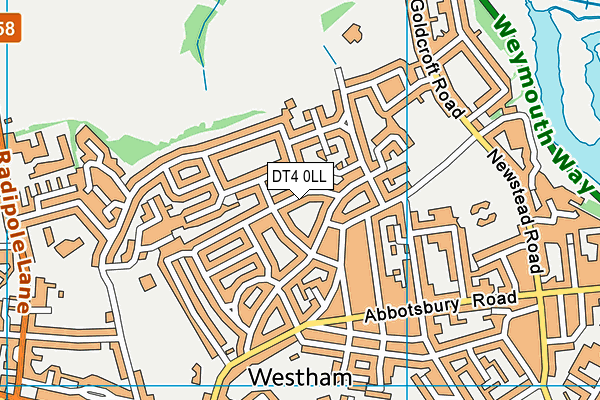 DT4 0LL map - OS VectorMap District (Ordnance Survey)