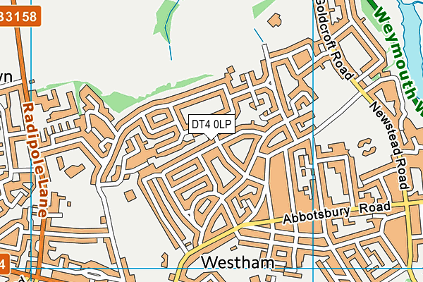 DT4 0LP map - OS VectorMap District (Ordnance Survey)