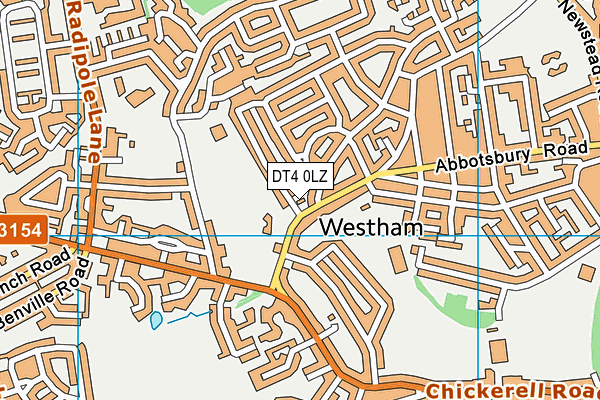 DT4 0LZ map - OS VectorMap District (Ordnance Survey)