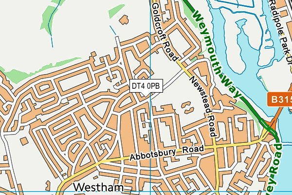 DT4 0PB map - OS VectorMap District (Ordnance Survey)