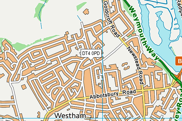 DT4 0PD map - OS VectorMap District (Ordnance Survey)