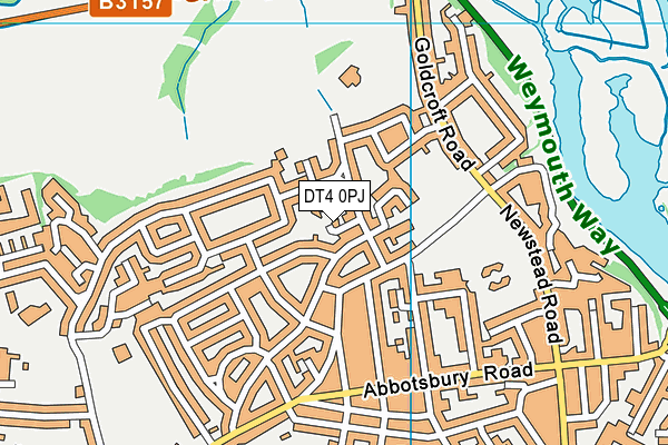 DT4 0PJ map - OS VectorMap District (Ordnance Survey)