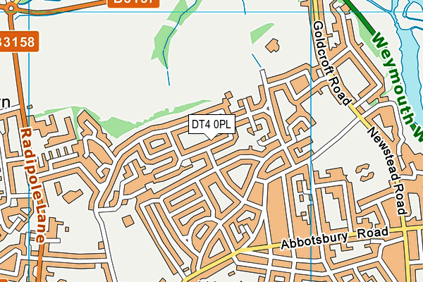 DT4 0PL map - OS VectorMap District (Ordnance Survey)