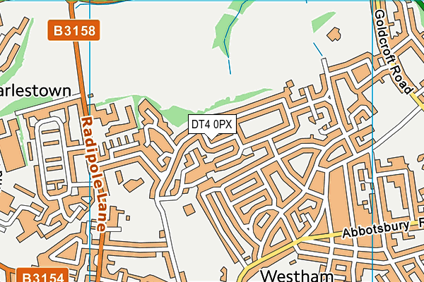 DT4 0PX map - OS VectorMap District (Ordnance Survey)