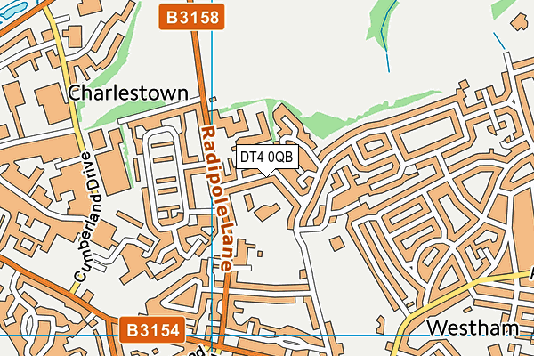 DT4 0QB map - OS VectorMap District (Ordnance Survey)