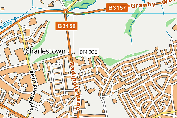 DT4 0QE map - OS VectorMap District (Ordnance Survey)