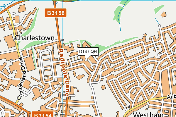 DT4 0QH map - OS VectorMap District (Ordnance Survey)