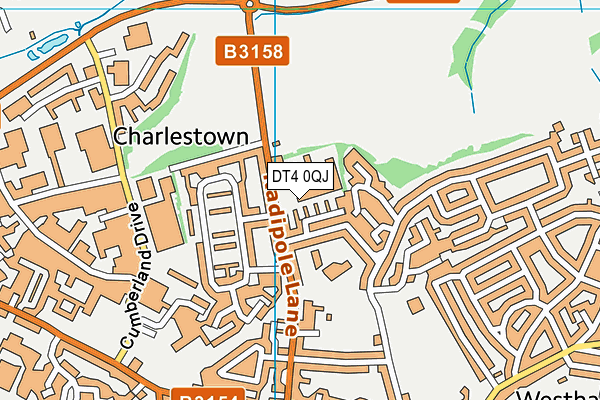 DT4 0QJ map - OS VectorMap District (Ordnance Survey)