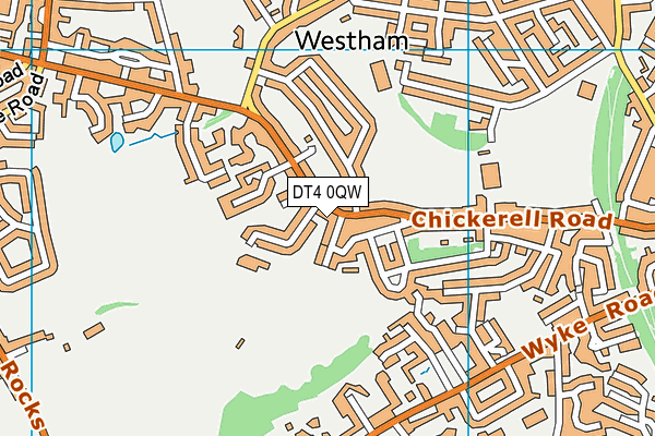 DT4 0QW map - OS VectorMap District (Ordnance Survey)